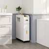 Small Bathroom Storage Cabinet with Toilet Brush Holder-White