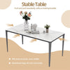 Contemporary Rectangular Dining Table 160cm Marble Top with Tempered Glass Board