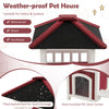 2-Story Cat Shelter Wooden Cat House Weatherproof Pet Hutch w/Removable Floor