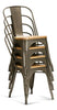 Style Industrial Metal Dining Chairs Vintage Retro Kitchen Cafe Stacking