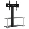 Corner TV Stand 2-Tiers for 32-70 Inch Black and Silver