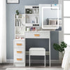 Makeup Desk Dressing Table With Mirror 4Drawers Stool Vanity Set Bedroom Modern