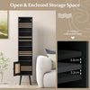 Bathroom Cabinet Display Rack Freestanding Slim Cabinet w/Adjustable Shelf Black