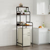 Retro Steel Frame Kitchen Storage Rack with 3 Shelves Floor Standing for Fridge