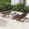 Outdoor Carbonized 2-Seat Wood Rocking Bench Garden Double Rocking Chair