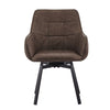 Set of 2 Faux Leather Dining Chairs Rotatable Design Restaurants Living Room