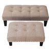 Linen Fabric Bench Footstool Ottoman Footrest Soft Children Stool Low Chair Seat