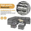 Rattan Garden Furniture Conservatory 8 Seater Corner Sofa Set with Coffee Table