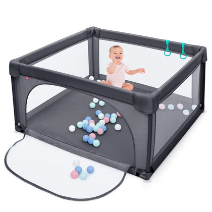 Baby Playpen Portable Kids Safety Infant Activity Center W/ 50 PCS Ocean Balls
