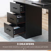Computer Desk w/ Storage, Writing Study Table for Home Office, Black