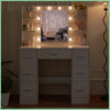 Bedroom Dressing Table Vanity Desk Set With Hollywood LED Lighted Mirror Drawers