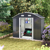 4ft x 8ft Anthracite Metal Garden Shed Free Foundation Base Storage Tool House