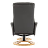 The Mandalay Swivel Recliner Chair & Footstool in Cinder Genuine Leather