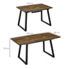 Extendable Dining Table Rectangular Effect Tabletop with Steel Frame