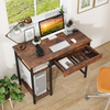 Computer Desk Drawer Adjustable Shelf Hooks Industrial Home Office Study Table