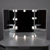 White Corner Dressing Table Makeup Desk Vanity Table 5 Drawers with Bubls