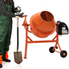 Electric 63L Litre Cement Concrete Mixer Portable Mortar Drum Plaster Stand 220W