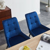 2x High Back Velvet Dining Chairs Modern Design Dining Room Chairs Metal Legs
