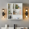 White Mirrored Wall Mounted Bathroom Cabinet Storage Cupboard Adjustable Shelf