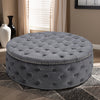 Round Ottoman Footstool With Button Coffee Side Table Pouffe Living Room Bedroom
