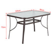 Garden Table Folding Mesh Chair Balcony Coffee Bistro Furniture w/ Umbrella Hole