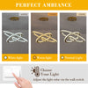 Gold Crystal Pendant Lights Chandelier LED Ceiling Light Dimmable Remote 3 Rings