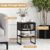 Set of 2 Nightstand 3-Tier Side Table Modern Beside End Table with Flip up Door