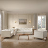 Dusk Chesterfield 3 Seater Sofa - Cream Linen RRP £999