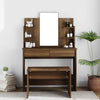 Dressing Table with Mirror Brown Oak 96x40x142 cm