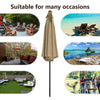 XL 3M Round Outdoor Parasol Tiltable Canopy Garden Patio Umbrella Sun Shelter