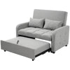 2 Seater Sofa Bed, Convertible Bed Settee Fabric Loveseat Sofa Couch, Grey