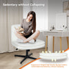 Cross Legged Desk Chair Computer PU Leather Vanity Chairs Armless Home Office