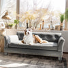 Large Elevated Dog Sofa Bed Microfiber Leather Couch Pet Sleep Joint Support Bed