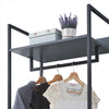 Industrial Open Wardrobe Clothes Rail Rack With 2 Drawers