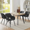 Grey Dining Chairs Set of 2 Faux Leather Diamond Seat with Hole Modern Chair