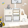 Kids Toy Storage Organizer Truck-shaped Toddler Storage Cabinet w/2 Bins