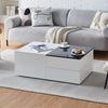 Coffee Table Black White High Gloss Top Large Storage Drawers Home Office Study