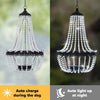 Solar Powered Acrylic Crystal Chandelier Light Outdoor Garden Meadow Cool White