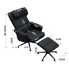 Padded PU Leather Manual Reclining Swivel Armchair Sofa Chair w/ Footstool Black