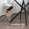 Round Bar Table with Tempered Glass Top, Kitchen Dining Table with Metal Legs