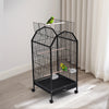 Metal Bird Cage Play Top Rolling Parrot Cage with Stand for Cockatiel Parakeets