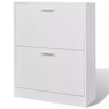 heybb White Wooden Shoe Cabinet with 2 Compartments,Wooden Shoe Cabinet, W8S8