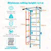Kids Stall Bars Set Swedish Wall Ladder Steel Home Wall Gym Climbing Play Set