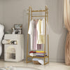 Hallway Wood Clothes Coat Garment Hanging Rail Shoes Rack Slatted Storage Stand