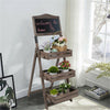 Rustic 3 Tier Wooden Chalkboard Produce/ Retail Display Stand Plant Flower Shelf