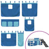 ' Loft Bed with Curtains Blue 90x200 Solid Wood Pine D9O1