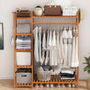 Heavy Duty Wooden Clothes Rail Rack Garment Hanging Stand Corner Open Wardrobe