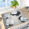 SET OF 4 SILVER STAINLESS STEEL METAL ELECTRIC COOKER HOB RING COVER COVERS LID