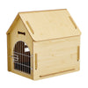 Weatherproof Puppy Dog House Kennel Indoor Pet Shelter with Iron Door 60x57x41cm