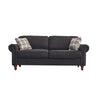 2, 3 Seater Black Linen Fabric Couch Sofa Armchair with 2 Pillows Living Room